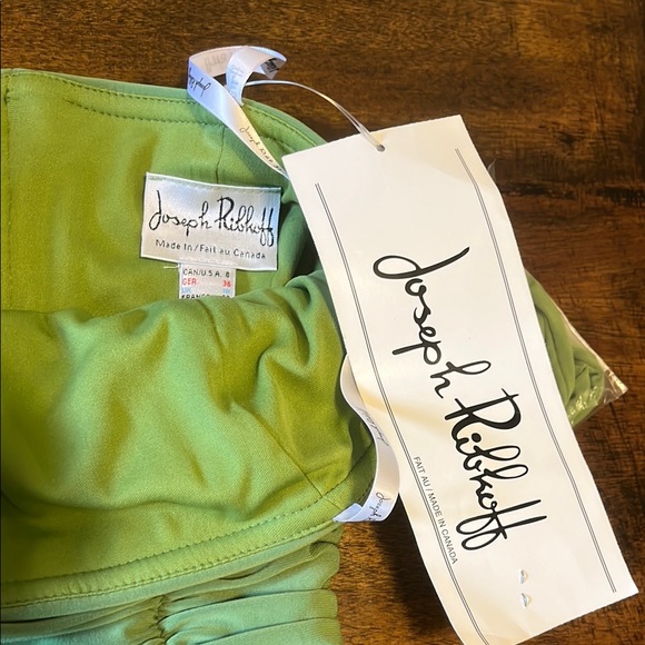 Joseph Ribkoff Strapless Ruched Dress in Green - Picture 2 of 6